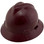 MSA V-Gard Full Brim Hard Hats with Fas-Trac Suspensions Maroon Color
 Left Side Oblique View