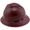 MSA V-Gard Full Brim Hard Hats with Fas-Trac Suspensions Maroon Color
 Left Side View
