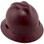 MSA V-Gard Full Brim Hard Hats with Fas-Trac Suspensions Maroon Color
 Right Side Oblique View