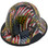 Composite Material Hard Hat - Full Brim Hydro Dipped – Don’t Tread on Me Flag Design
  With Optional Edge Left Side Qblique View
