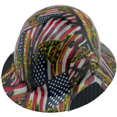 Carbon Fiber Material Hard Hat - Full Brim Hydro Dipped – Flag Don’t Tread on Me
 Left Side Oblique View