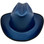 Outlaw Cowboy Hardhat with Ratchet Suspension  with Optional Edge Metallic Blue
Front  View
