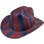 Outlaw Cowboy Hardhat with Ratchet Suspension Red Blue Stripes- Oblique View