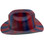 Outlaw Cowboy Hardhat with Ratchet Suspension Red Blue Stripes- Left
