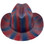 Outlaw Cowboy Hardhat with Ratchet Suspension Red Blue Stripes- Back