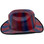 Outlaw Cowboy Hardhat with Ratchet Suspension Red Blue Stripes- Left with edge