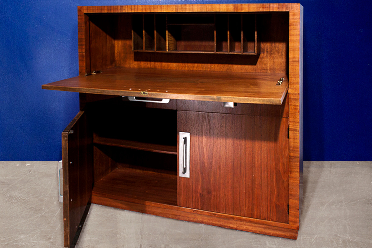 Sold Modern Age Art Deco Drop Down Desk Secretary C 1940s