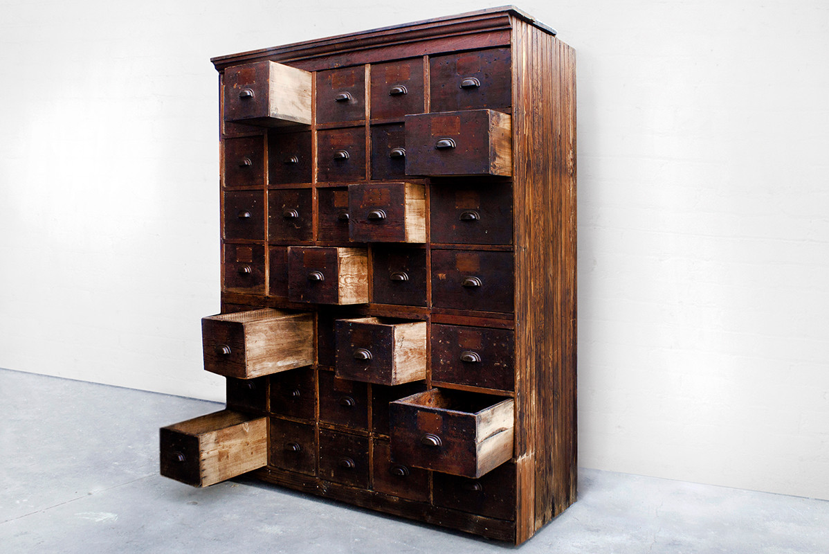 Large Antique Multi Drawer Storage Cabinet C 1890s Rehab