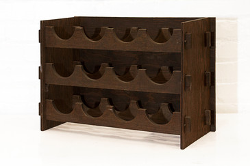 SOLD - Arts & Crafts Style Wood Wine Rack, circa 1975