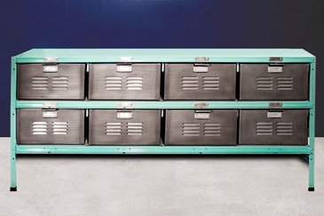 Vintage Basket Locker Unit, Refurbished