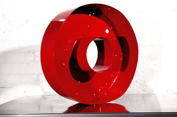 SOLD - JUMBO VINTAGE CHANNEL LETTER "O" IN RED