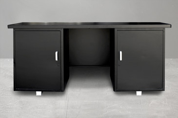 SOLD - 1960s Tanker Knee Space Credenza, Refinished