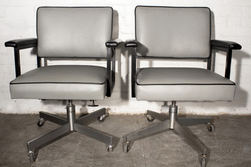 SOLD - Pair of 1970s SteelCase Industrial Office Chairs, Refinished