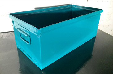 SOLD - 1940s Industrial Storage Bin, Refinished in Teal