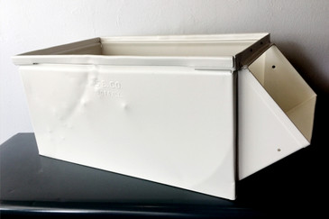 SOLD - 1940s Industrial Storage Bin, Refinished in White