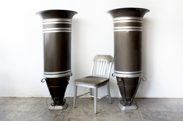 SOLD - Tremendous Art Deco Fluted Floor Lamps, 1930s