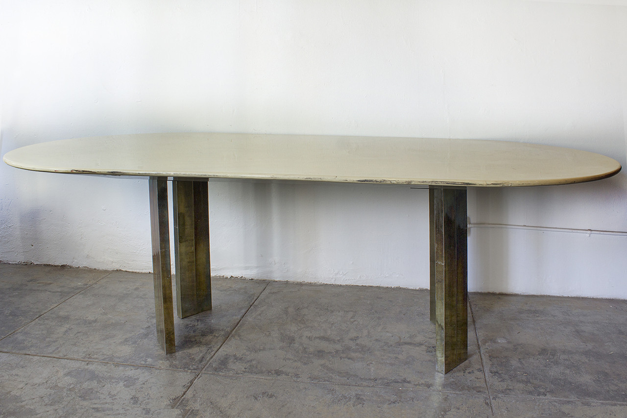 Sold Karl Springer Lacquer Table On Custom Base Rehab Vintage