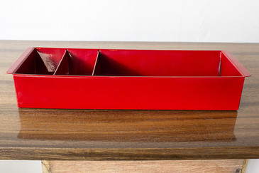 SOLD - Tanker Drawer Insert Repurposed as Desktop Organizer, Refinished in Red