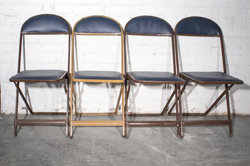 SOLD - 1960s Folding Chairs, Set of Four, Refinished
