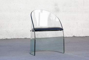 SOLD - Curved Glass Chair in the Style of Pittsburgh Plate Glass Co.