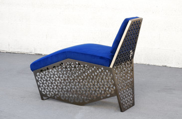 SOLD - Custom Modern Petite Chaise Lounge Chair