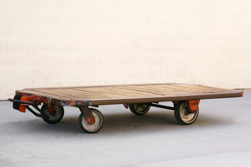 Massive Antique Factory Rolling Cart c. 1920, 6 Available
