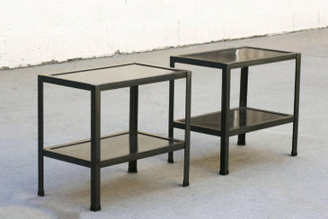 SOLD - Pair of Custom Patinated Steel Side Tables