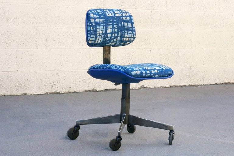 SOLD - Vintage 80s Chrome Steelcase Task Chair with Abstract