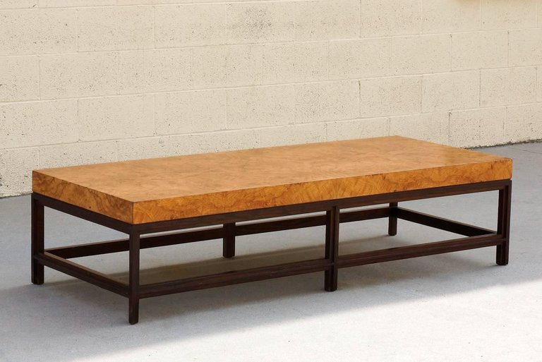 Sold Contemporary Burl Wood Coffee Table