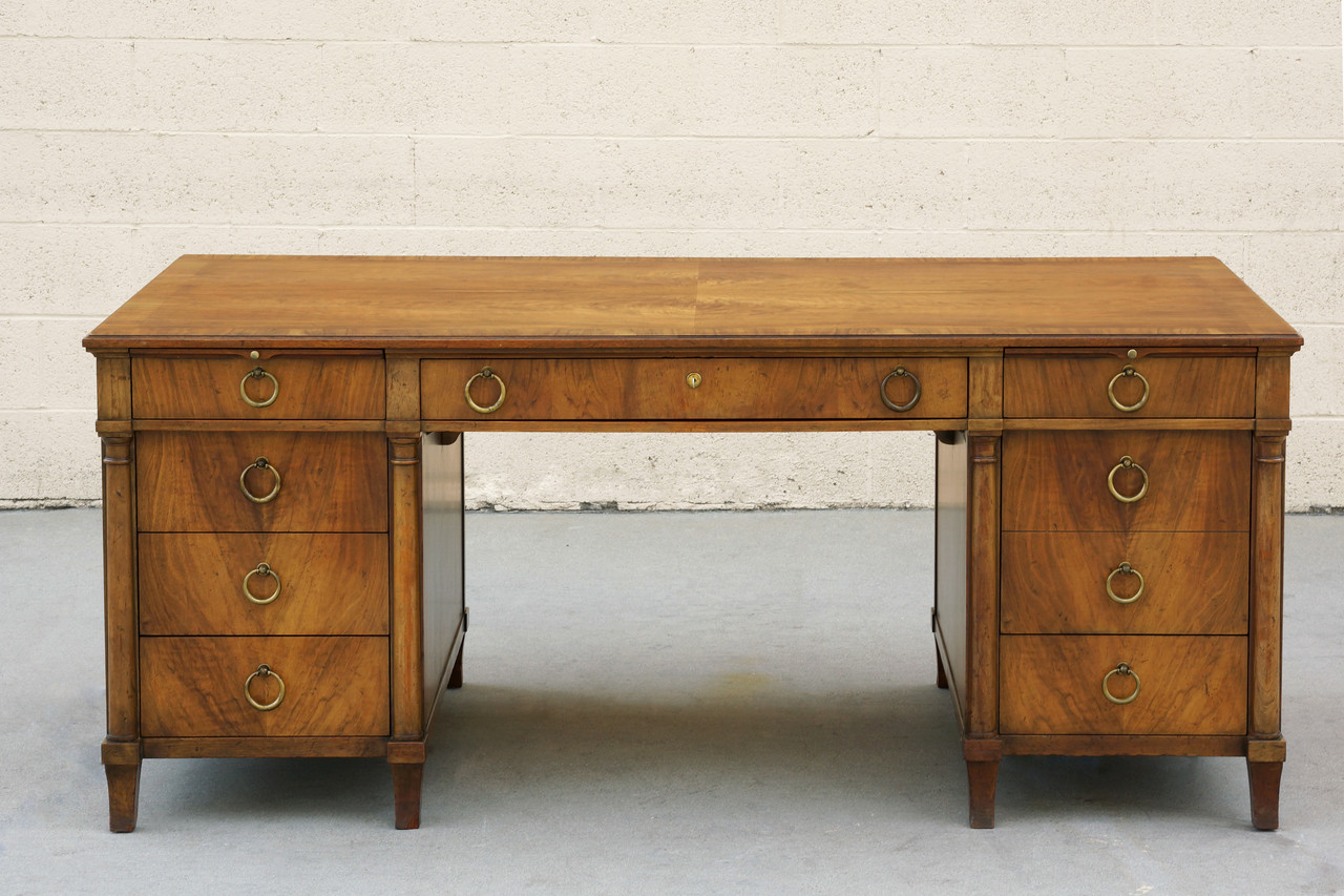 Sold Stately Executive Desk In Solid Walnut By Baker Rehab