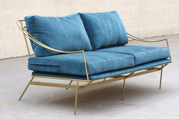 SOLD - Custom 1960s Inspired Hairpin Sofa by Rehab Vintage