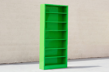 Tall Steel Tanker Bookcase in Lime, Custom Refinished to Order