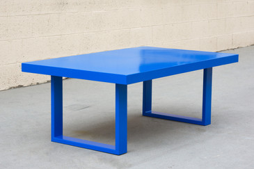 Custom Made Minimalist Steel Coffee Table in Blue