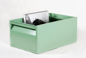 SOLD - 1940s Industrial Storage Bin, Refinished in Sage Green