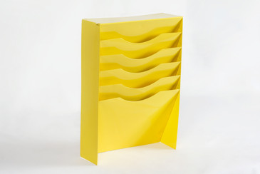 SOLD - Vintage Vertical File/ Magazine Rack Refinished in Yellow