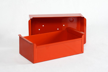 SOLD - 1950s Card File Drawers Refinished in Red