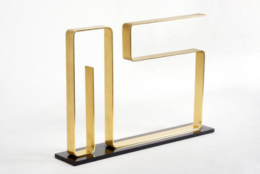Dan Murphy Modernist Brass Sculpture, "Neon," 1976