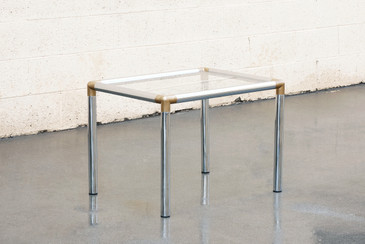 SOLD - 1970s Chrome Side Table, Refinished