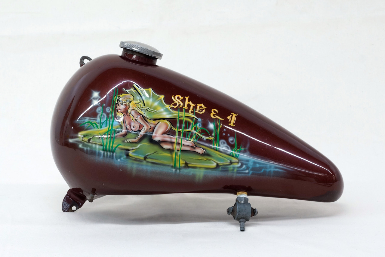SOLD Vintage Harley Gas Tank, Airbrushed Painted, FREE SHIP Rehab