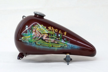 SOLD - Vintage Harley Gas Tank, Airbrushed Painted