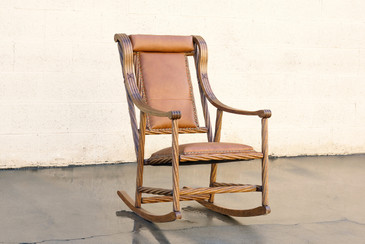 SOLD - Victorian Twist Oak Rocking Chair in the Style of George Hunzinger
