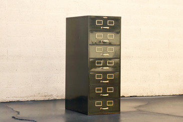 SOLD - 1930s Multi Drawer Card Filing Cabinet by Remington Rand