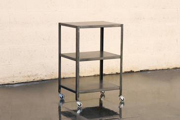 Custom Made Industrial Steel Rolling Cart with Patina