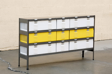 Custom Made 5 x 3 Locker Basket Unit with Specialty Double-Wide Baskets