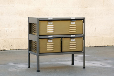 2 x 2 Locker Basket Unit, Vintage Inspired and Newly Fabricated to Order