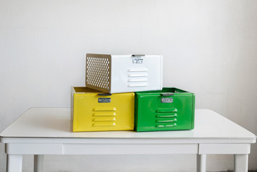 SOLD - 1950s Vintage Locker Baskets Refurbished in Summer Brights