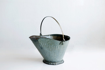 SOLD - Vintage Metal Coal Bucket
