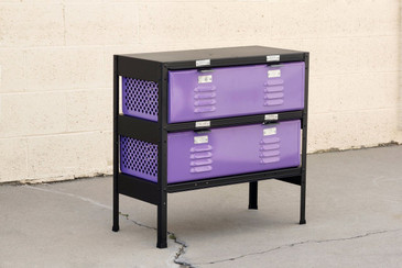 2 x 2 Locker Basket Unit in Lilac, Vintage Inspired/ Newly Fabricated to Order