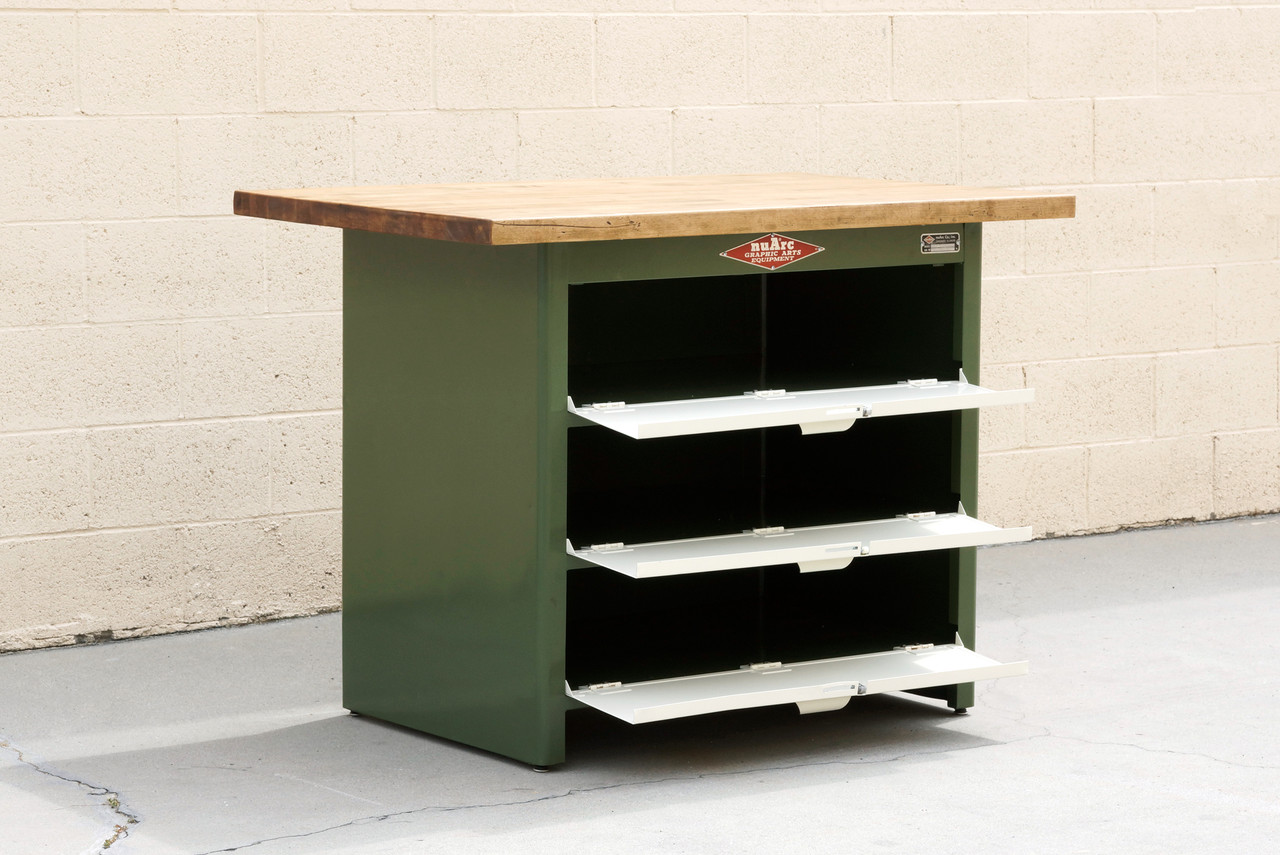 SOLD - 1960s Cabinet by NUARC Graphic Arts Eqpt., Refinished Steel