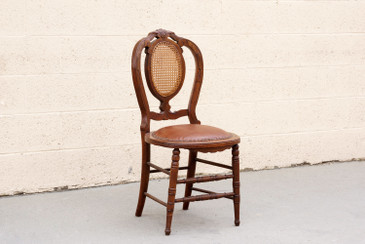 SOLD - Antique Victorian Side Chair with Cane Back, Refinished